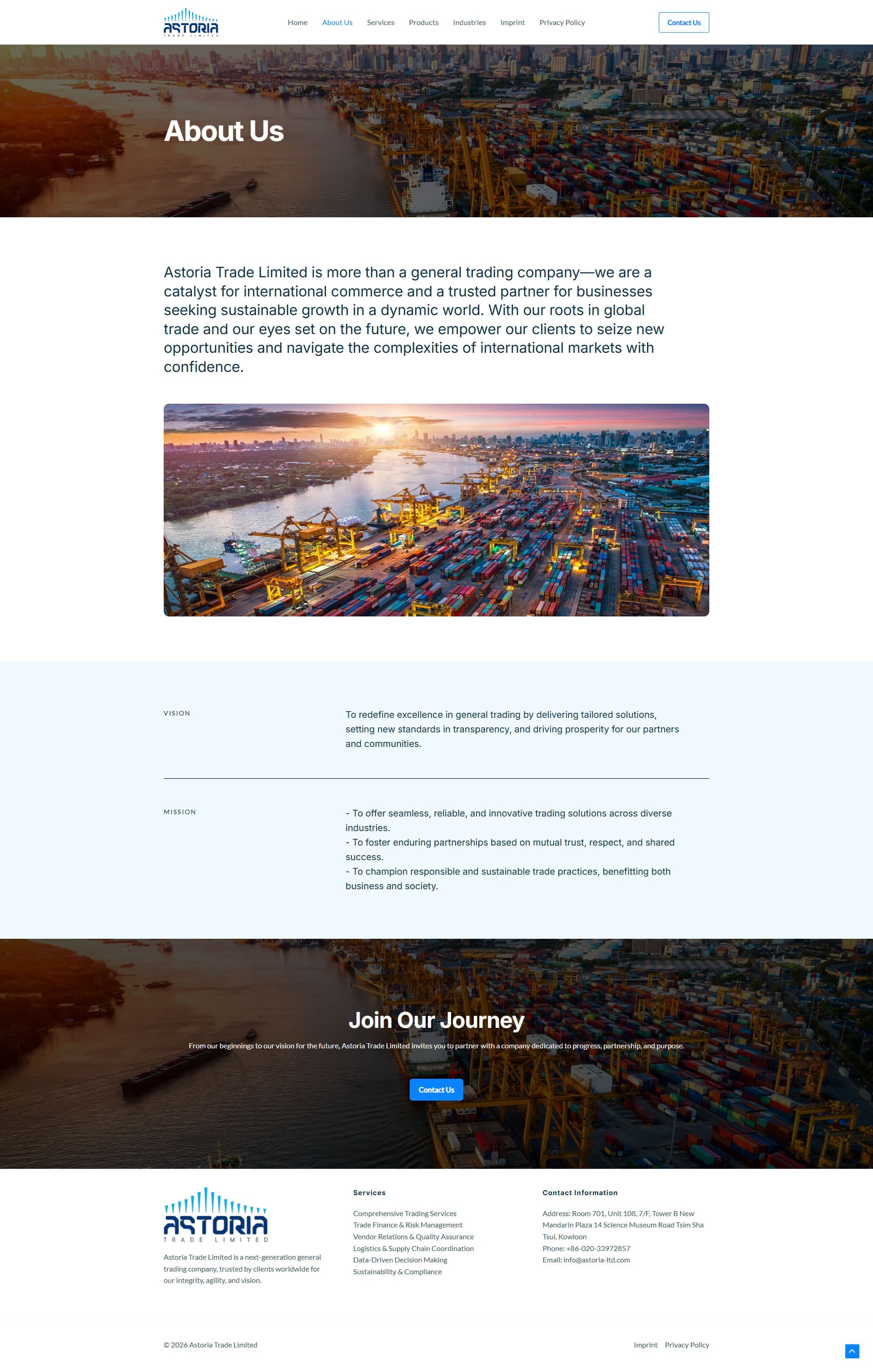 Astoria Trade Limited Corporate Web Presence gallery image 2