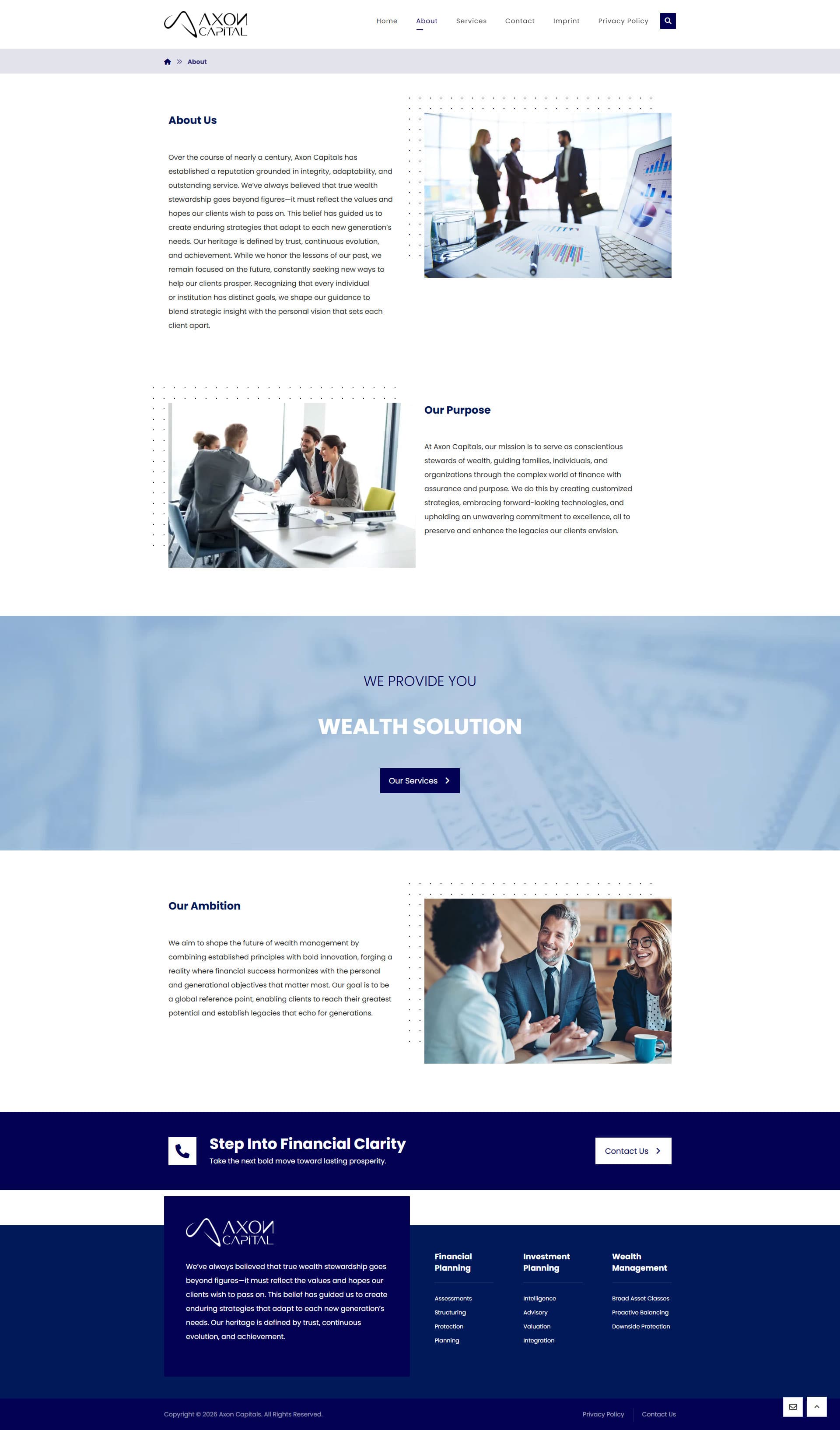 Axon Capitals Wealth & Advisory Web Presence gallery image 2