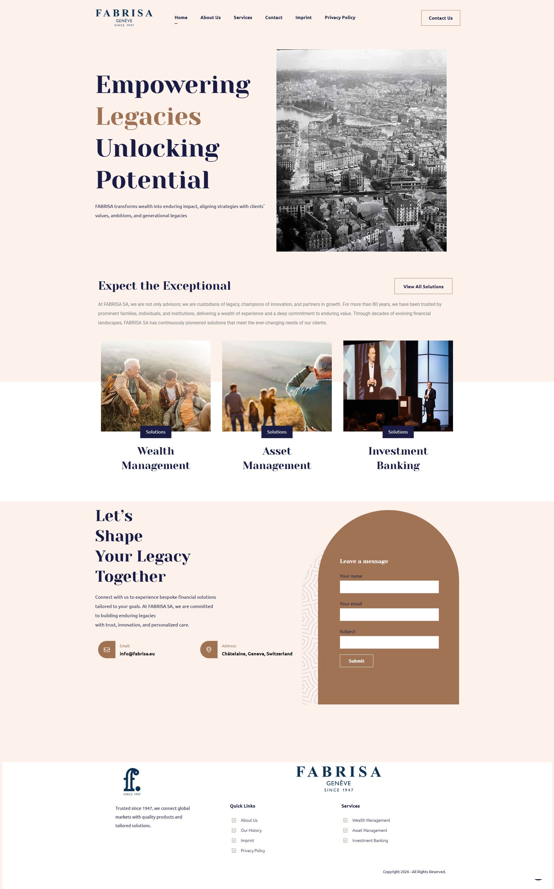 FABRISA SA Private Wealth & Advisory Web Presence gallery image 1