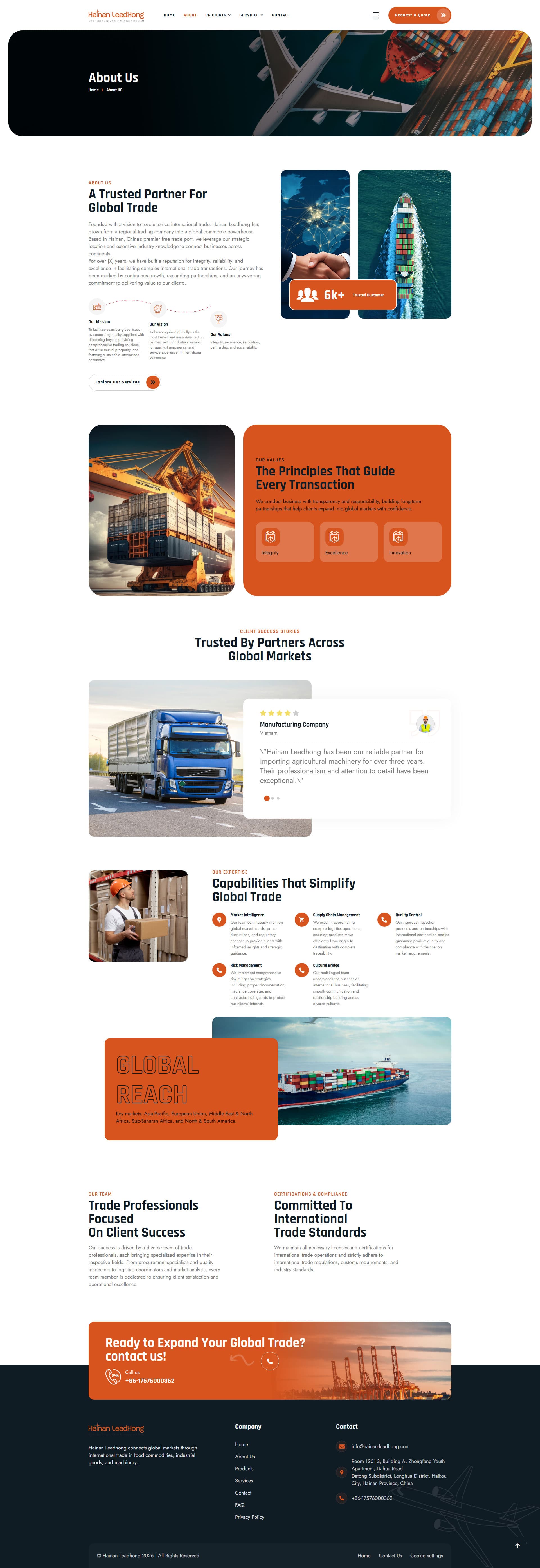 Hainan Leadhong Global Import & Export Web Presence gallery image 2