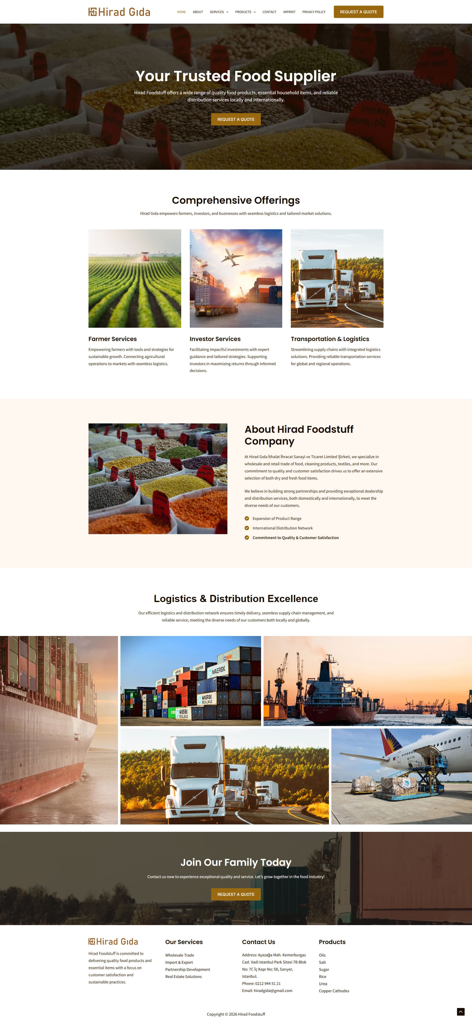 Hirad Foodstuff Trade & Distribution Web Presence gallery image 1