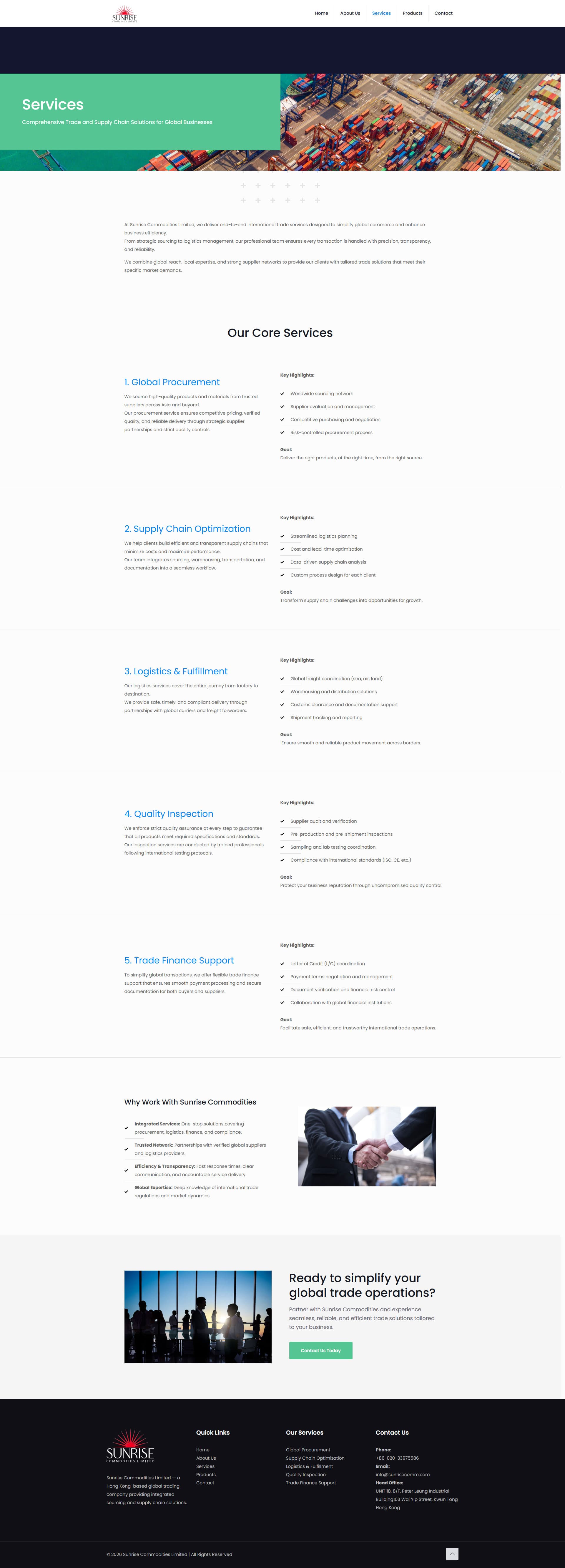Sunrise Commodities Global Trade Web Presence gallery image 3