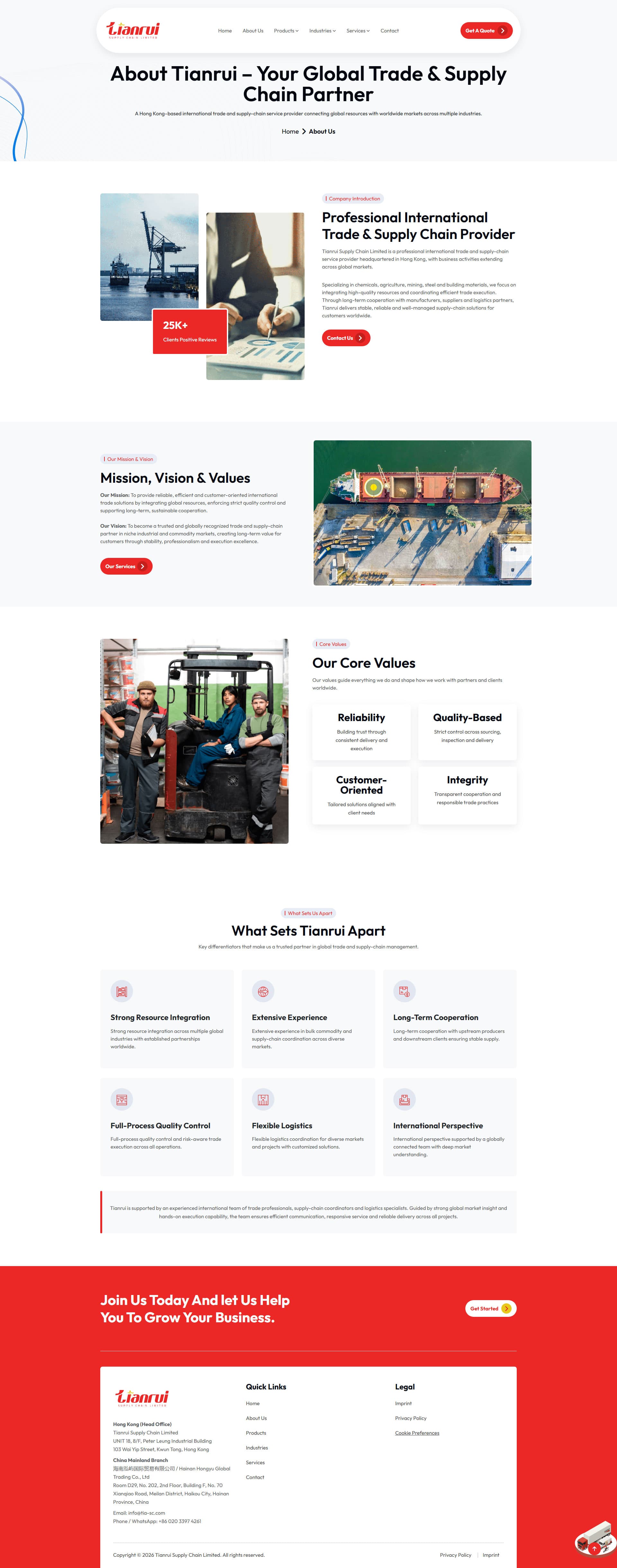 Tianrui Supply Chain Global Trade Web Presence gallery image 2