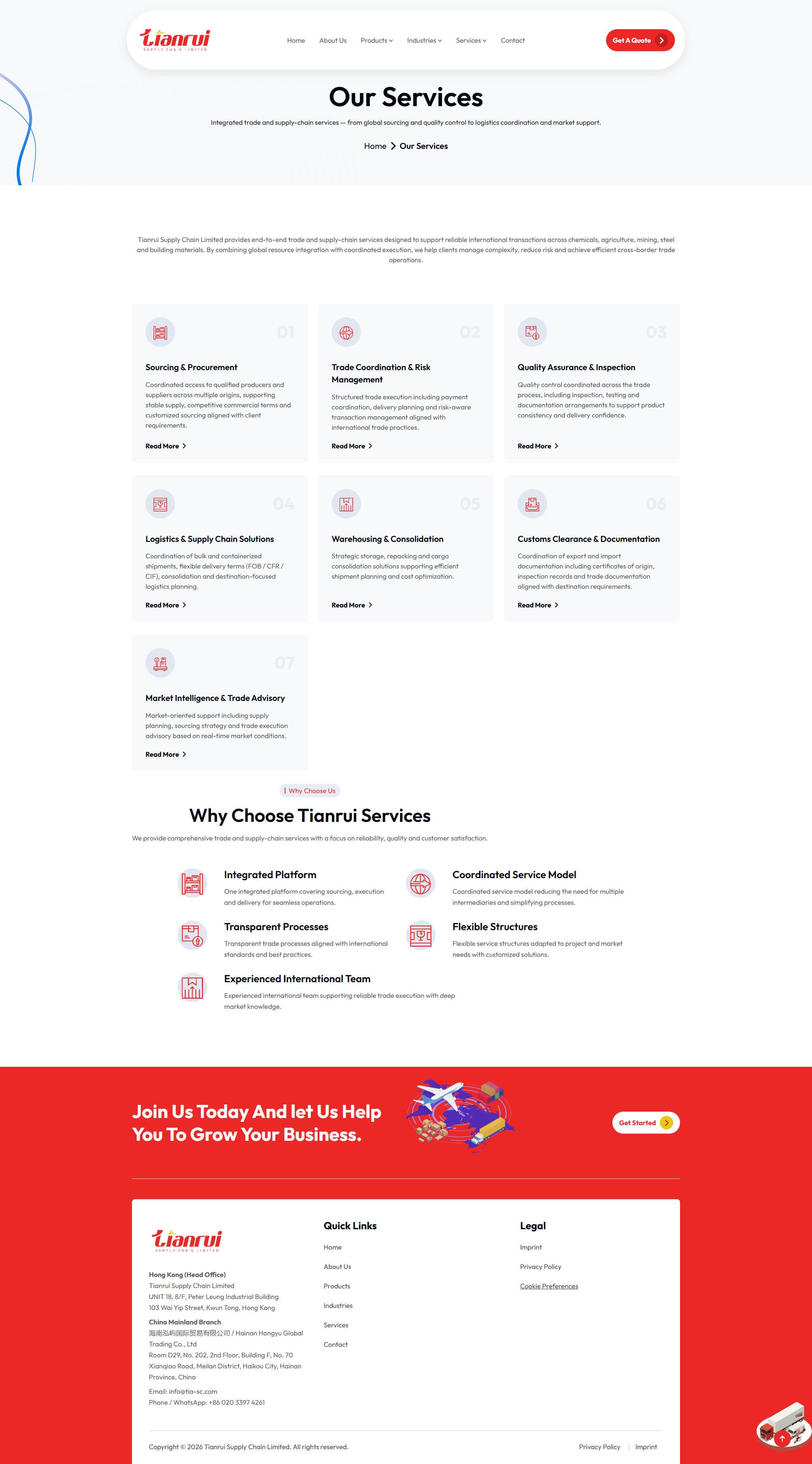 Tianrui Supply Chain Global Trade Web Presence gallery image 3