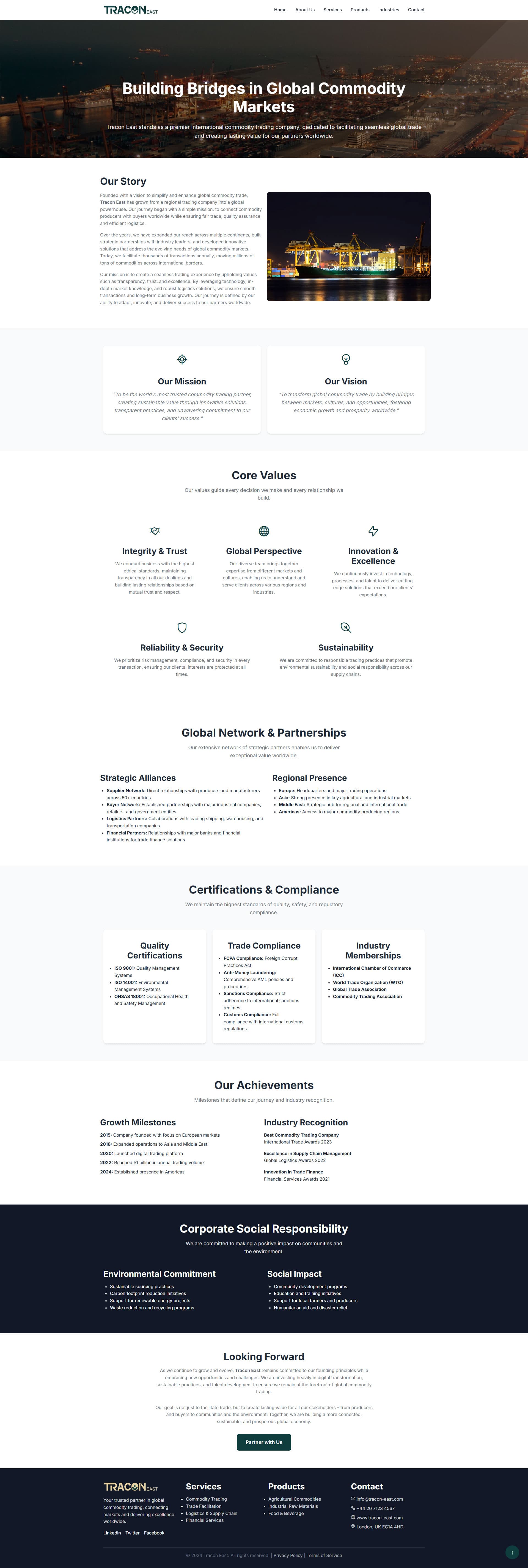 Tracon East Global Commodity Trading Web Presence gallery image 2