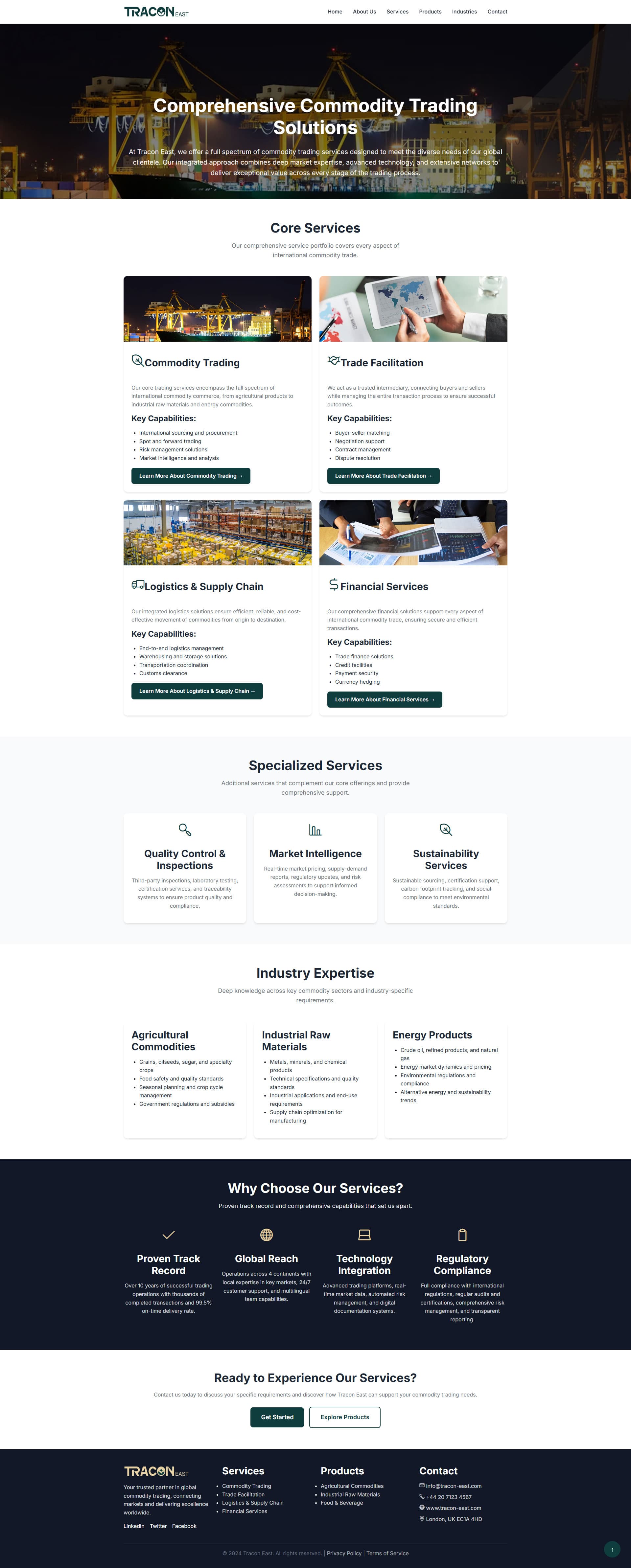 Tracon East Global Commodity Trading Web Presence gallery image 3