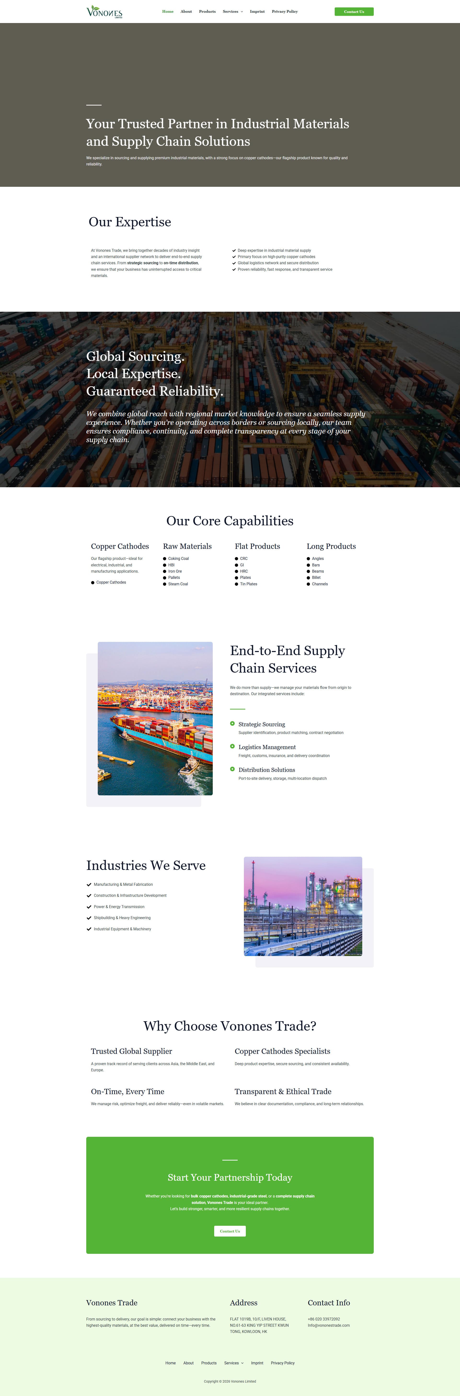 Vonones Trade Industrial & Supply Chain Web Presence gallery image 1