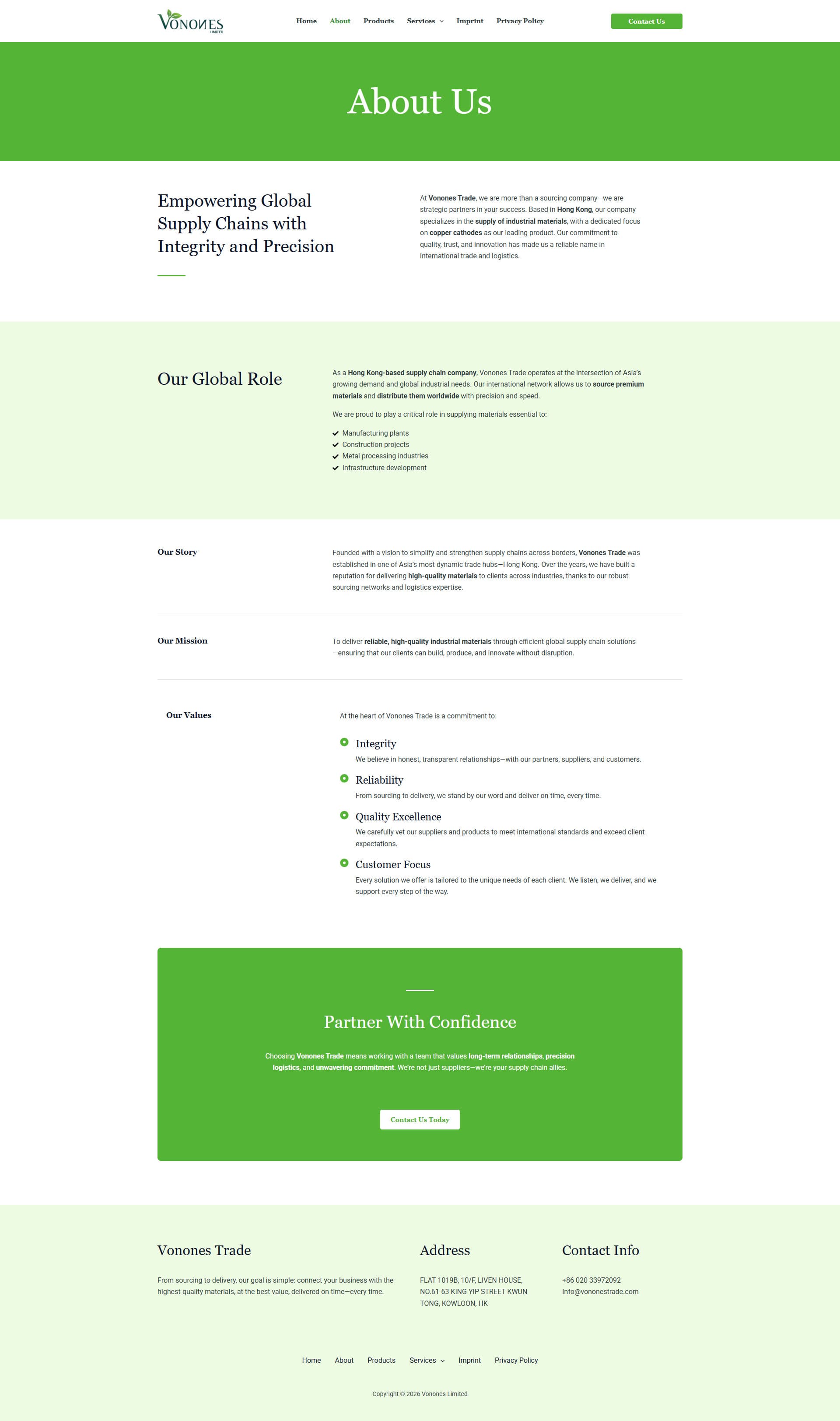 Vonones Trade Industrial & Supply Chain Web Presence gallery image 2