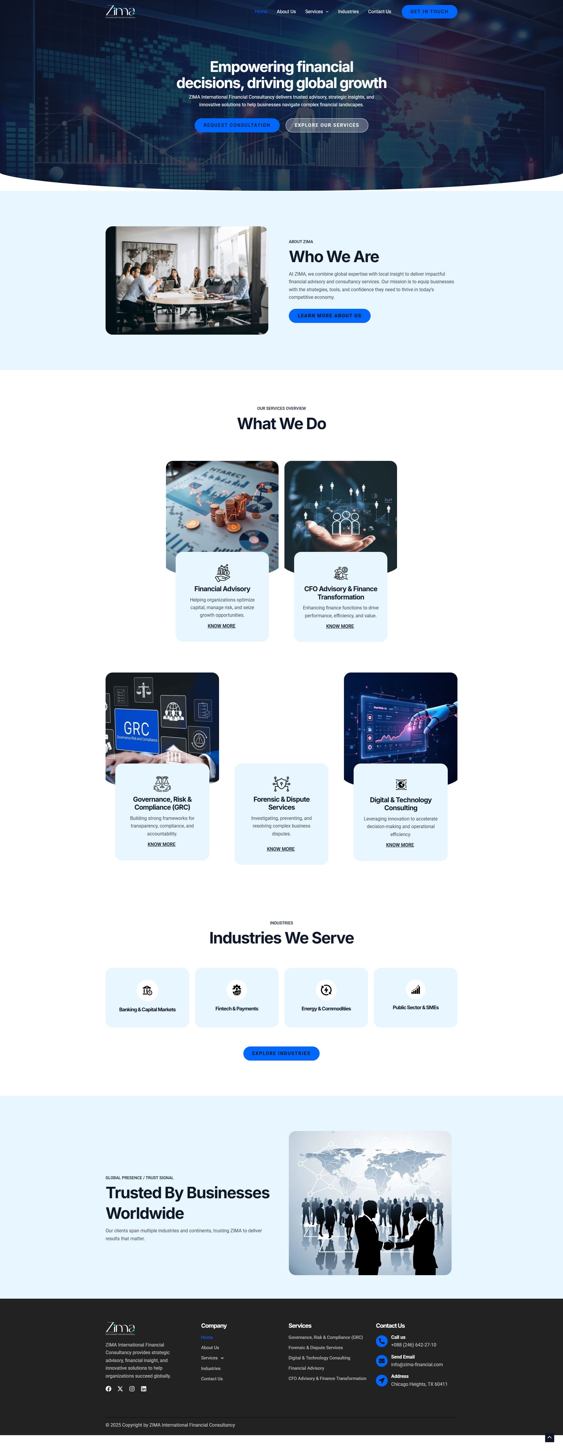 ZIMA International Financial Consultancy Web Presence gallery image 1