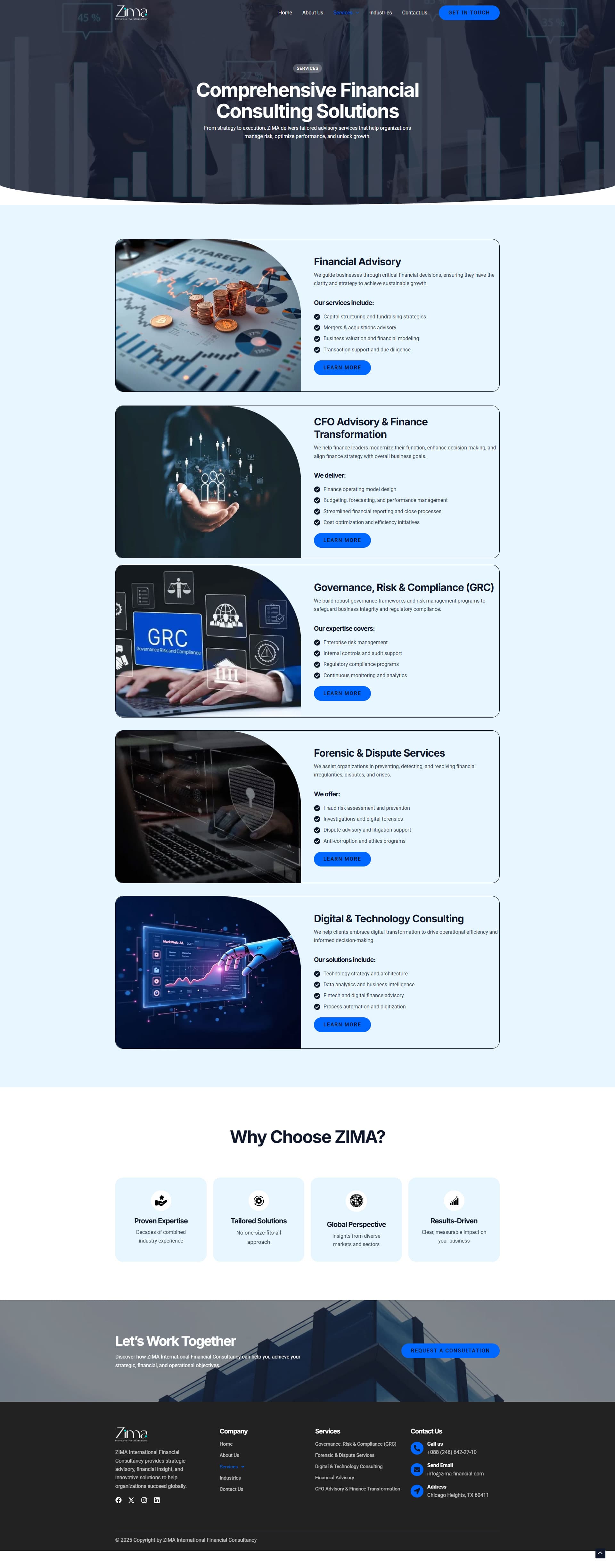 ZIMA International Financial Consultancy Web Presence gallery image 3
