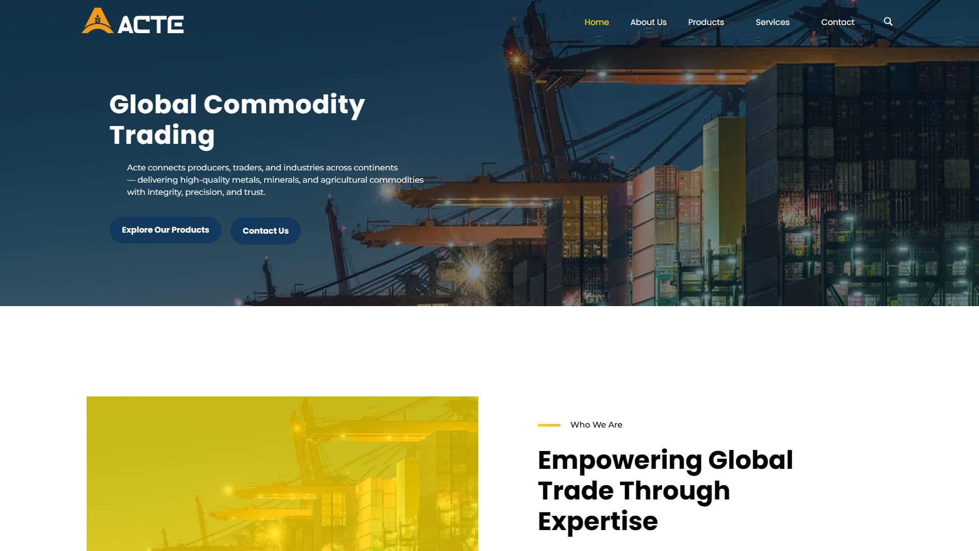 Acte Corporate & Commodities Web Presence