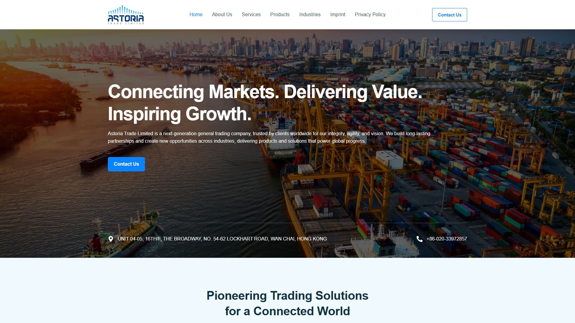Astoria Trade Limited Corporate Web Presence