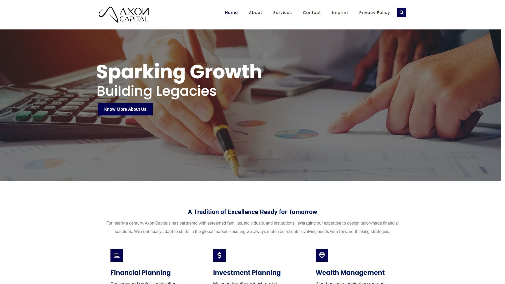 Axon Capitals Wealth & Advisory Web Presence