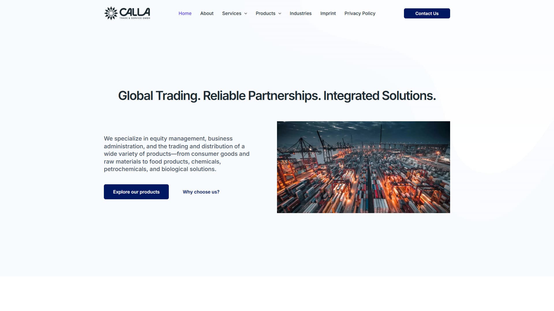 Calla Trade & Service Global Commerce Web Presence