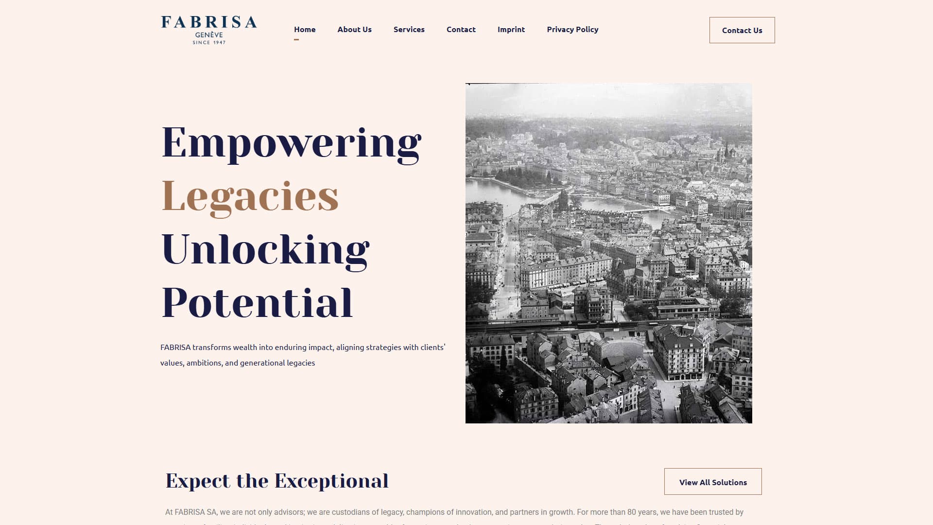 FABRISA SA Private Wealth & Advisory Web Presence