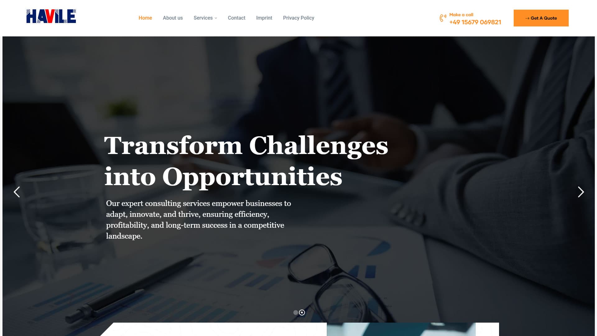 Havile Consulting & Trade Advisory Web Presence