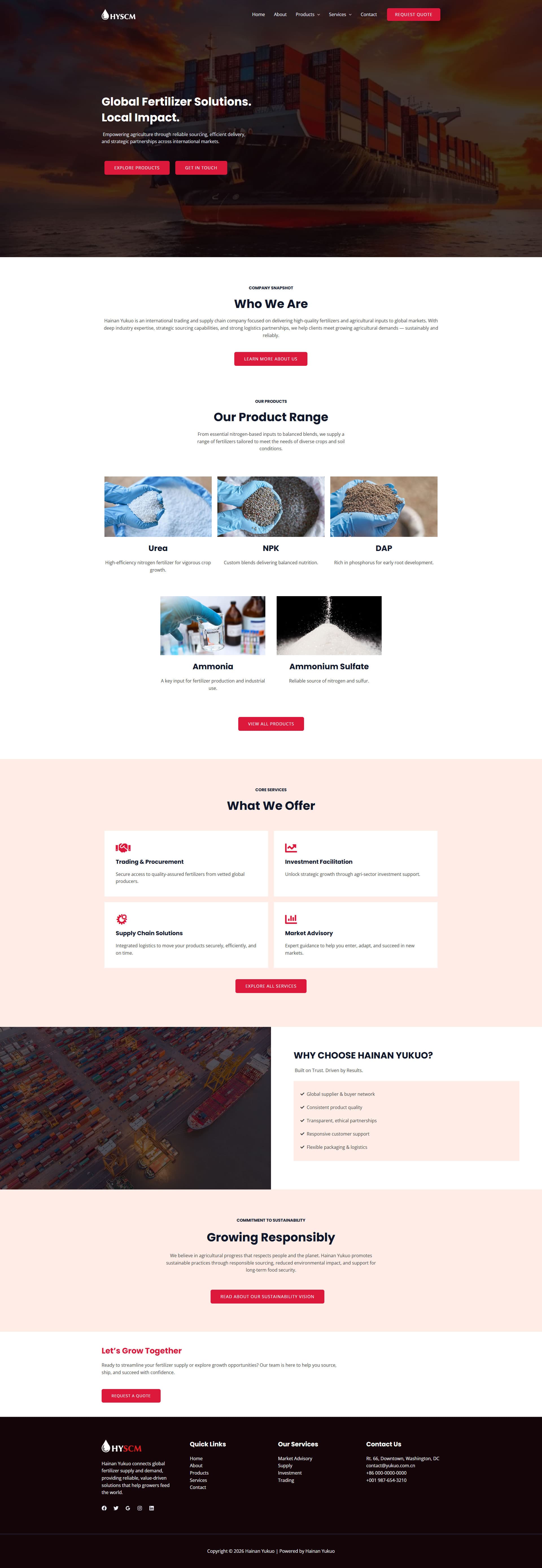 Hainan Yukuo Fertilizer & Supply Chain Web Presence gallery image 1