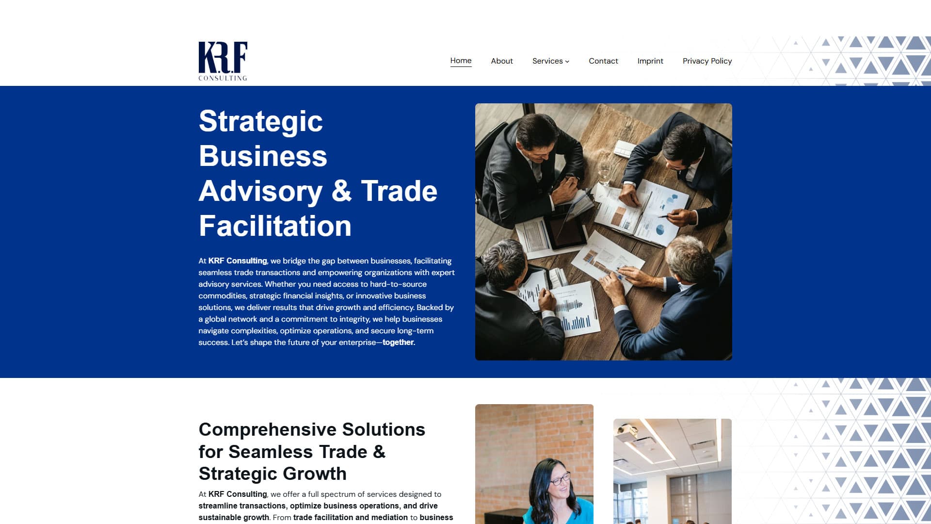 KRF Consulting Advisory & Trade Facilitation Web Presence