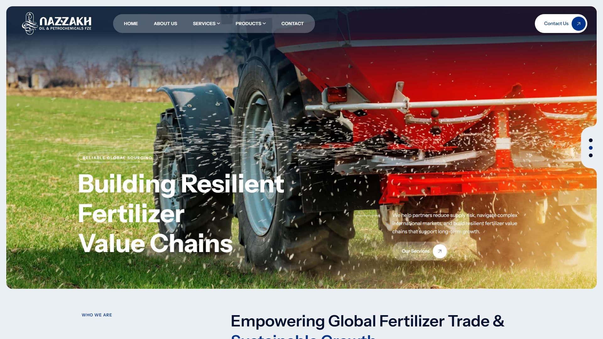 NAZZAKH Global Fertilizer Trade Web Presence