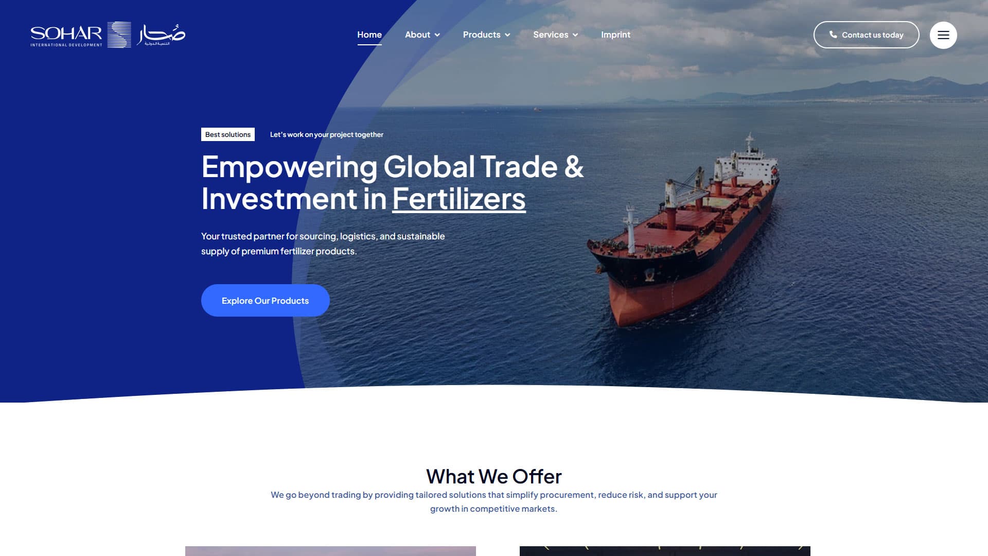 Sohar International Development Fertilizer Web Presence