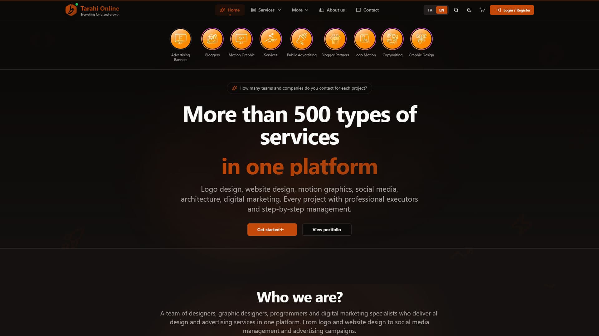 Tarahi Online Design & Advertising Platform Web Presence