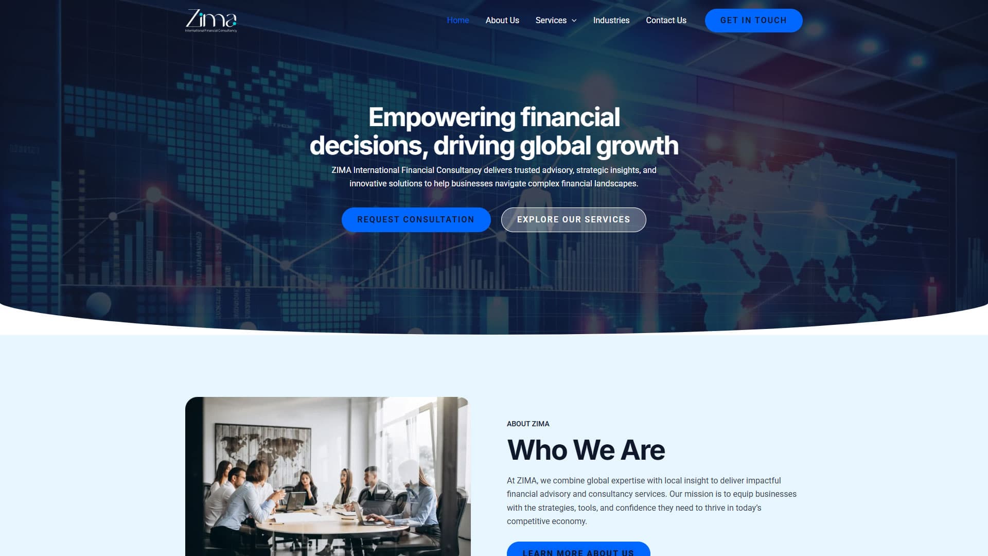 ZIMA International Financial Consultancy Web Presence